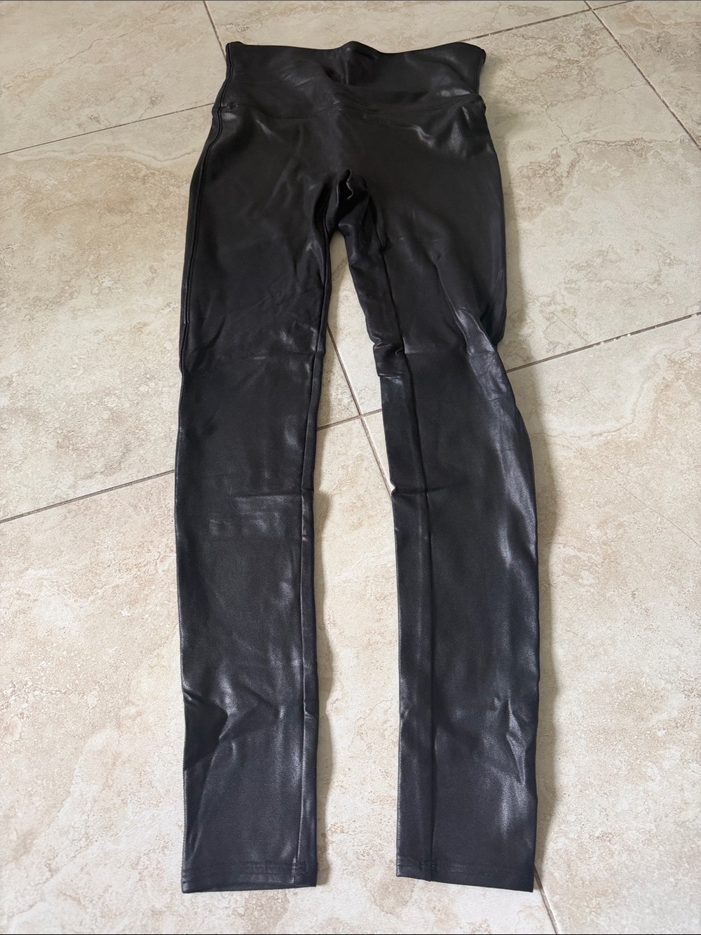 SPANX Black Faux Leather Jeggings - High Waist size medium